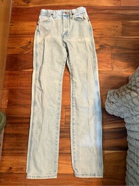 Vintage Wrangler Jeans High Rise Straight Leg Light Wash 90s Y2K Denim 26 (0371)